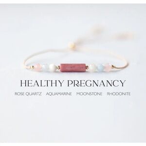 Mother’s Day Healthy Pregnancy Natural Crystal Bracelets Rose Quartz Aquamarine